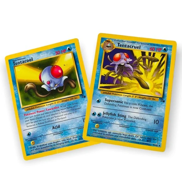 Pokemon TCG Fossil Set Tentacool Card - #56, Trading Card Game Single Card - View #11